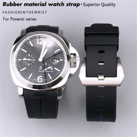 black rubber strap panerai|panerai rubber strap 24mm.